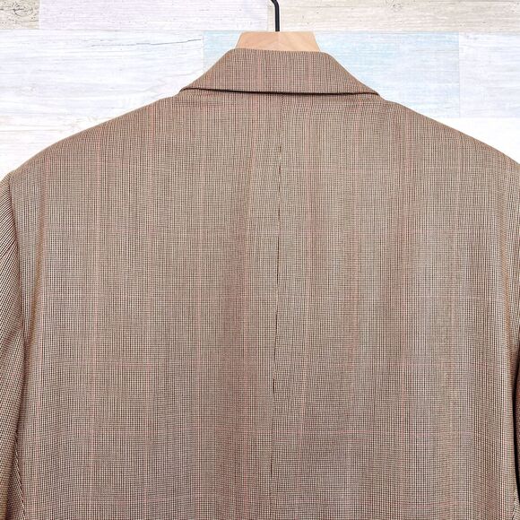 Brooks Brothers Wool Silk Blend Sport Coat Brown Windowpane 2 Button Mens 40R - Picture 6 of 10